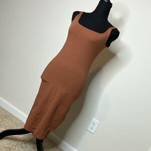 Elegant Brown Sleeveless Dress